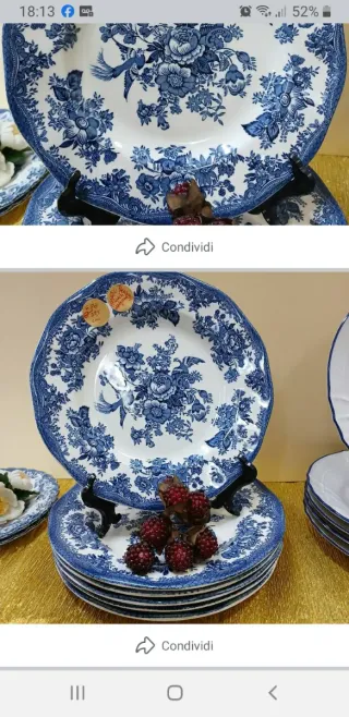 Set piatti Enoch Wedgwood Asiatic Pheasants