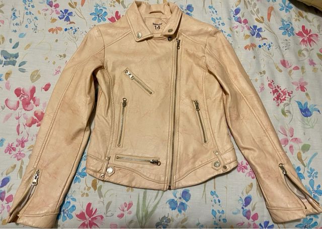 Cazadora polipiel rosa talla 14