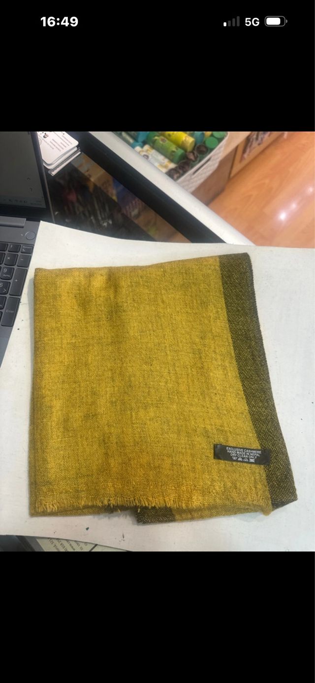 Bufanda Pashmina Verde y Amarilla