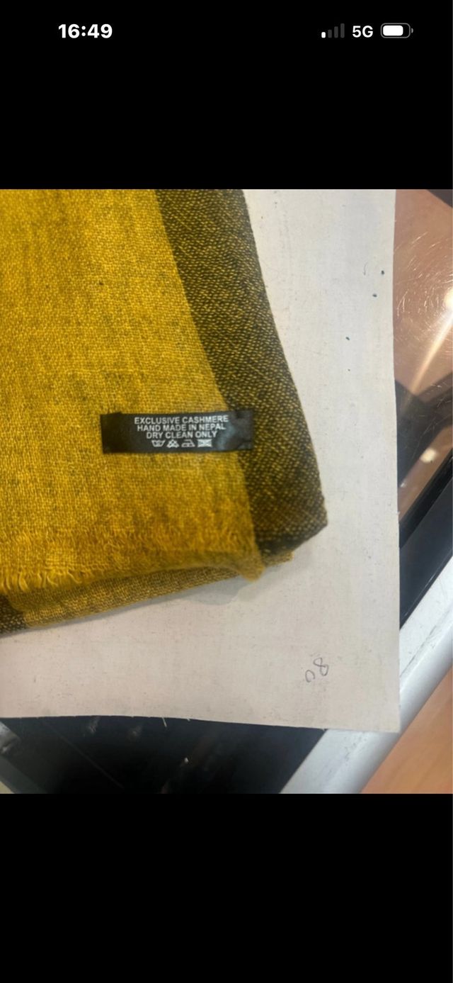 Bufanda Pashmina Verde y Amarilla