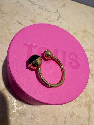 Anillo Tous Amatista Negra y Oro Ajustable