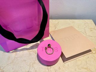 Anillo Tous Amatista Negra y Oro Ajustable