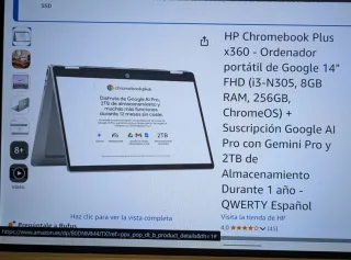 HP Chromebook Plus x360 14 FHD 8GB RAM 256GB