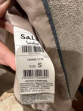 Abrigo Salsa Jeans Talla S Beige