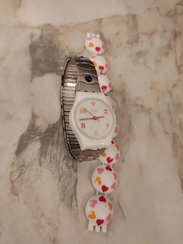 Reloj Swatch 23mm Blanco y Rosa