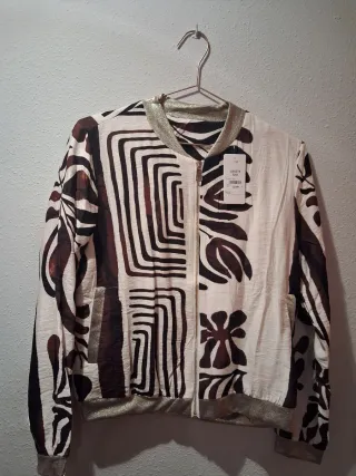 Chaqueta Bomber Estampada Talla S-M