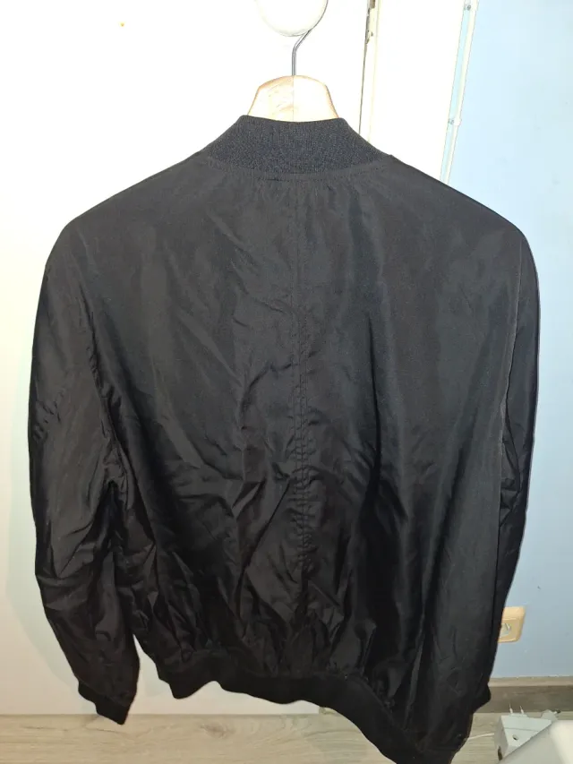 Chaqueta fina negra hombre cremallera Talla L