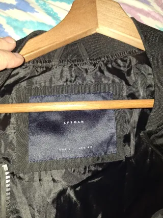 Chaqueta fina negra hombre cremallera Talla L