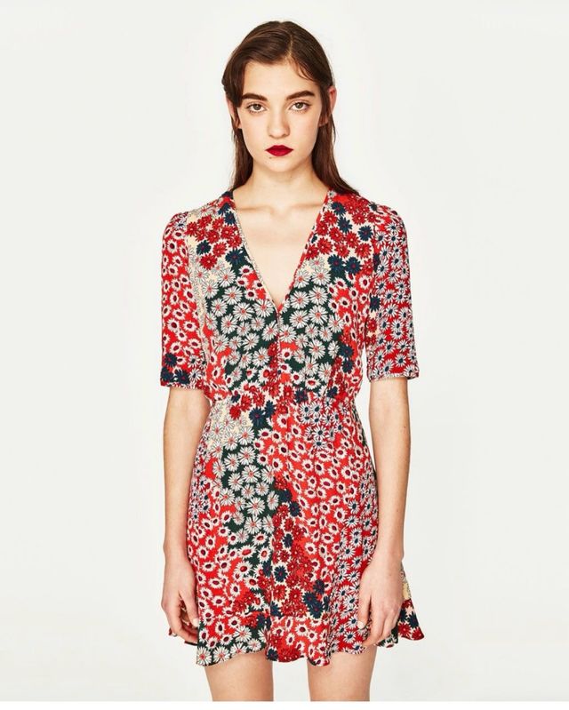 Vestido Zara Floral Multicolor