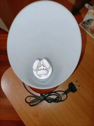 Lampada da comodino in legno e vetro