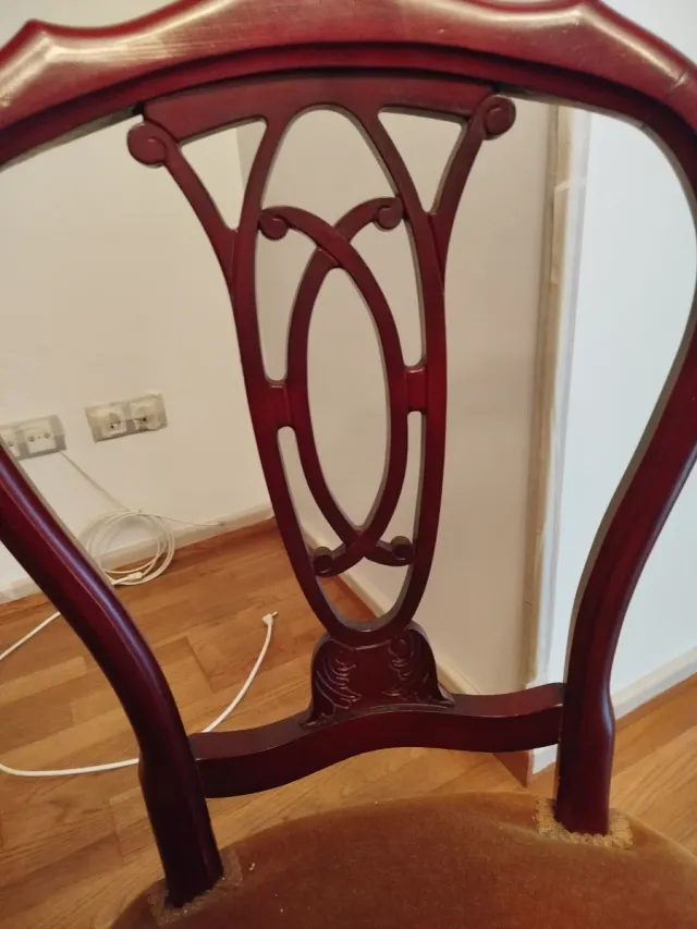 Mesa comedor redonda + 4 sillas madera