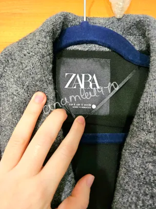 Abrigo largo combinado lana zw collection zara