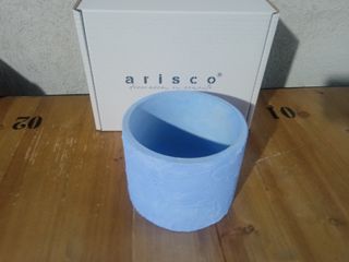 Copri Vaso Rotondo in Cemento Rustico Colore Blu