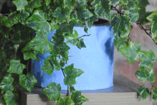 Copri Vaso Rotondo in Cemento Rustico Colore Blu