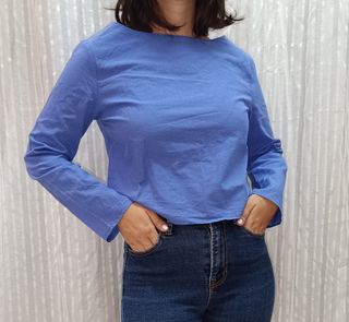 Camisa azul manga larga