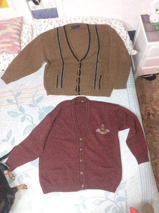 Pack 2 Jerséis Hombre Marrón y Rojo