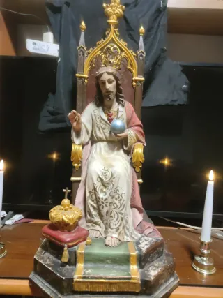 Corazón de Jesús entronizado grande 77cm.