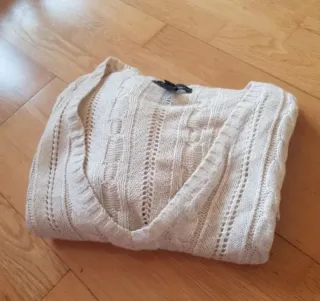 Jersey punto trenzado talla L beige