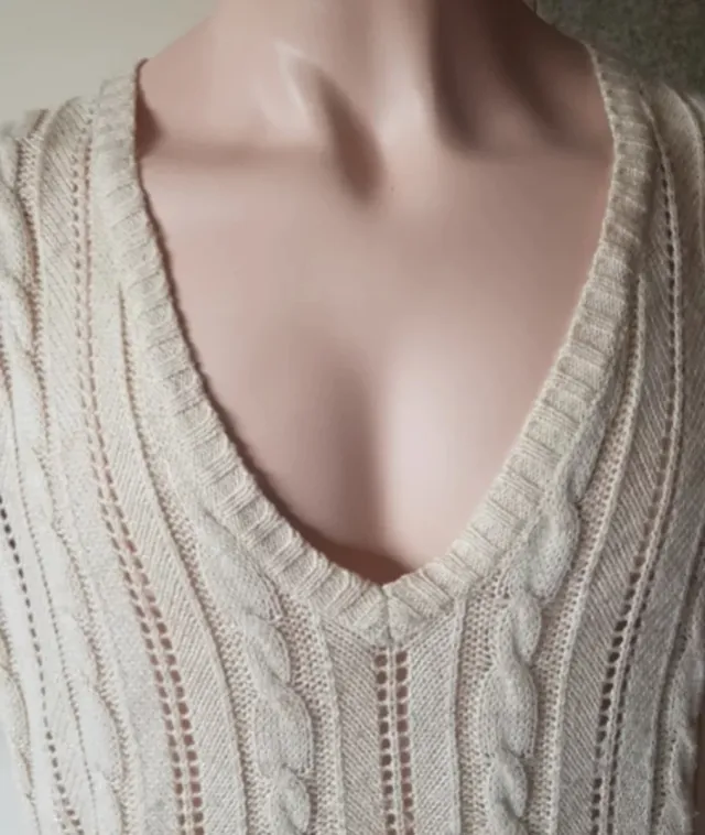 Jersey punto trenzado talla L beige