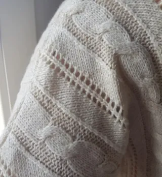 Jersey punto trenzado talla L beige