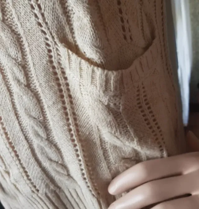 Jersey punto trenzado talla L beige