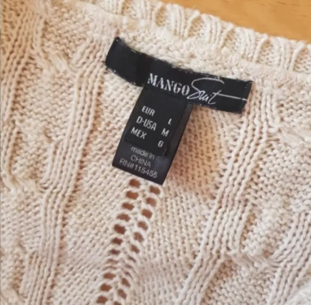 Jersey punto trenzado talla L beige