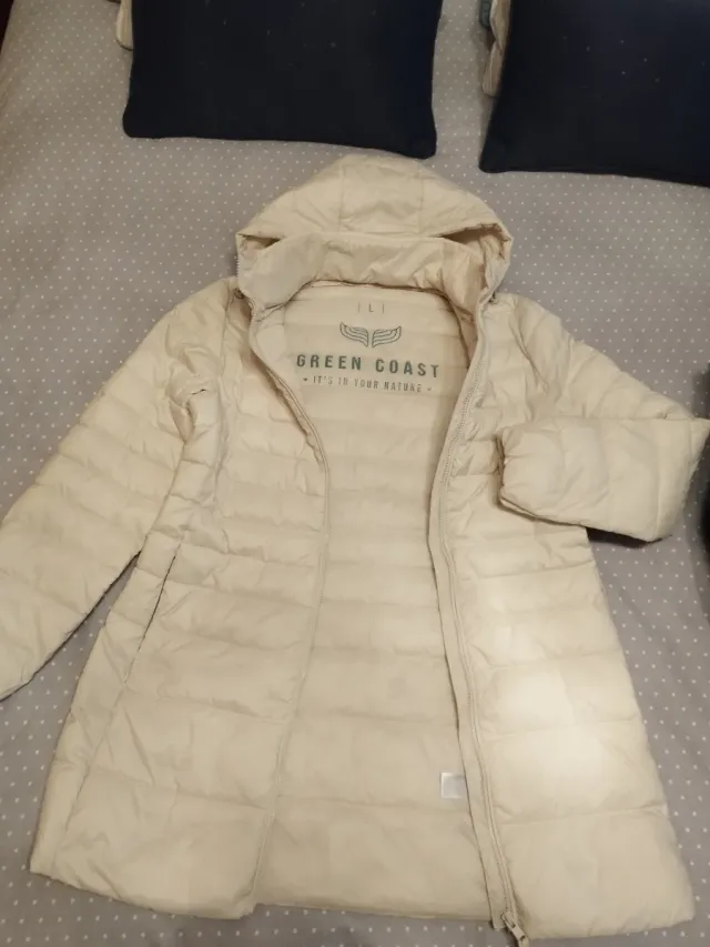Abrigo acolchado GREEN COAST beige mujer