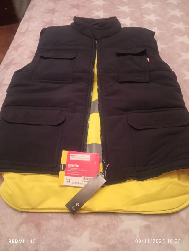 Chaleco negro y amarillo talla S