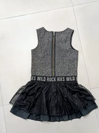 Vestido niña IKKS gris y negro T. 8 años, 126 cm