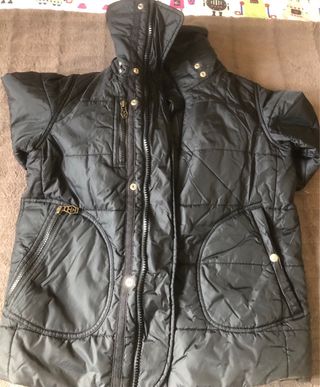 Cazadora Diesel Negra Cuello Alto