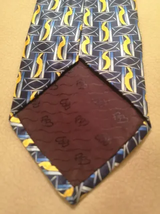 Corbata Seda Pierre Balmain Azul y Amarillo