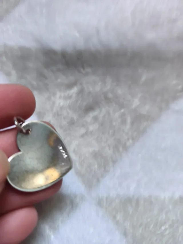 Colgante Corazón Plata con Diamante