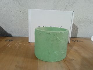 Copri Vaso, pezzo in Cemento Rustico Verde Tondo