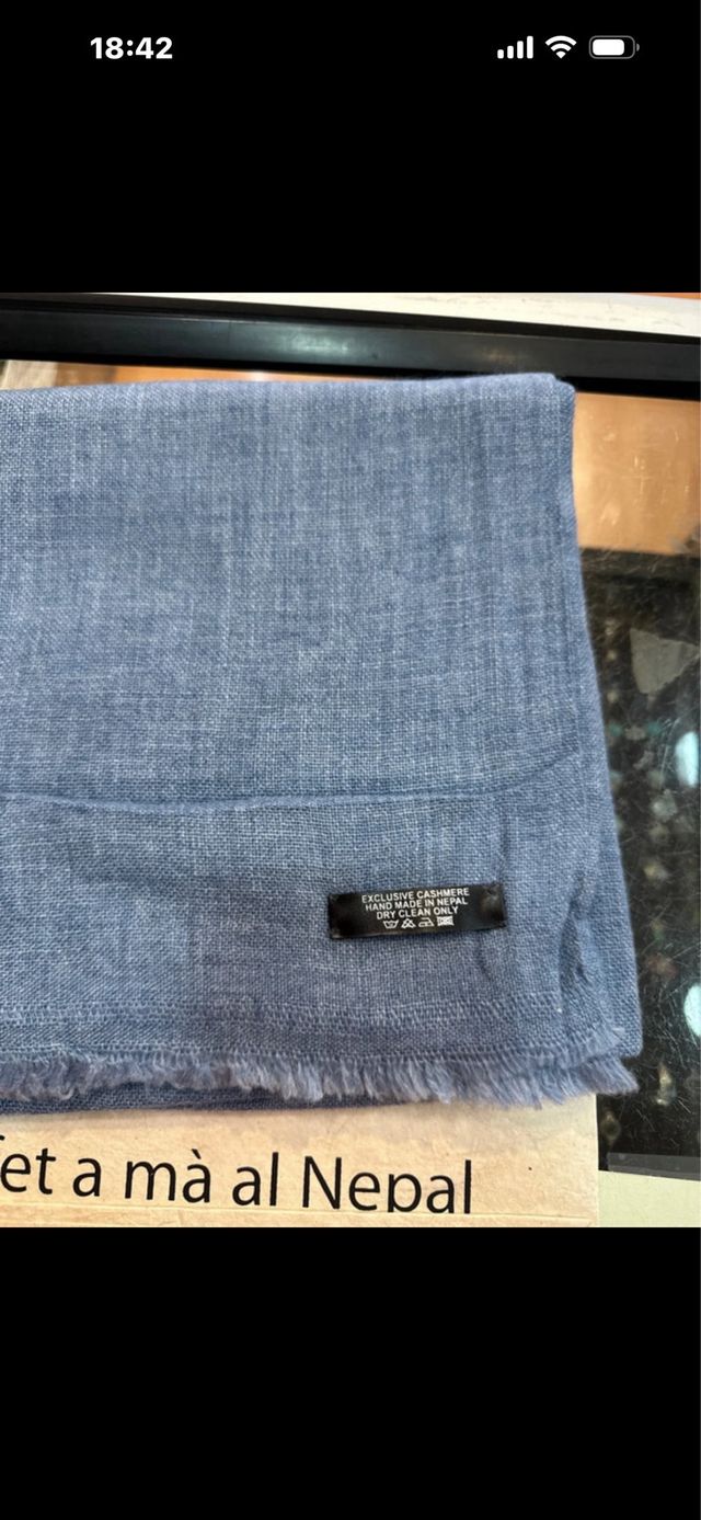 Bufanda Pashmina Azul Gris