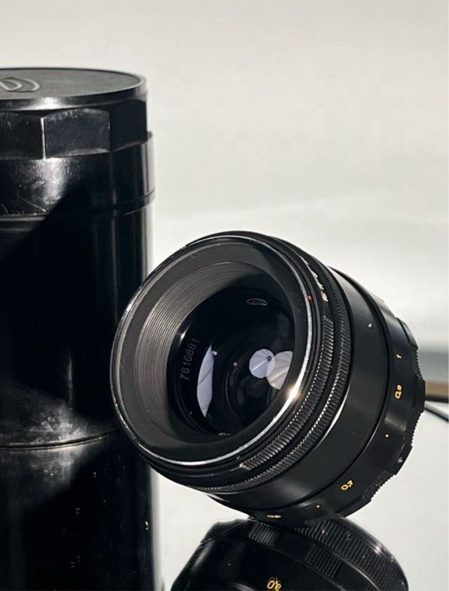 Helios 44-2 Diafragma Cinza-Azul