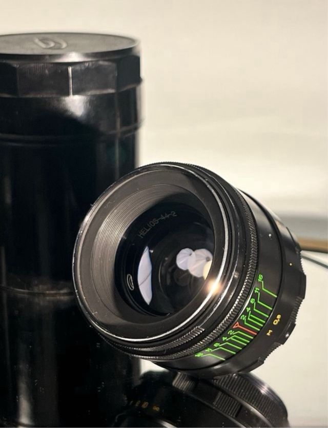 Helios 44-2 Diafragma Cinza-Azul