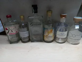 Bottiglie vuote di Gin Whitley Neill