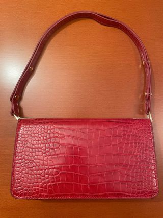Bolso pequeño rojo cocodrilo tipo cartera+REGALO