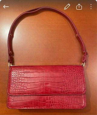 Bolso ROJO COCODRILO+REGALO ACCESORIOS DORADOS