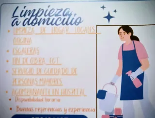 Servicios de limpieza,  cuidado y acompañamiento.