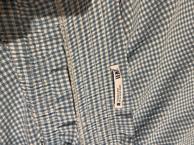 Falda Zara cuadros azul Talla M