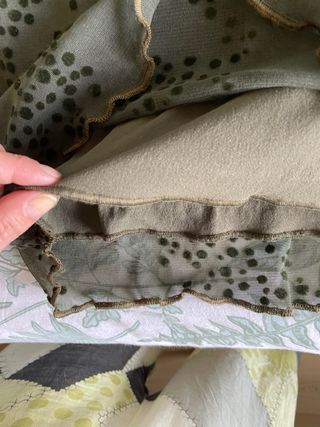 Falda midi gasa topitos verde s/m