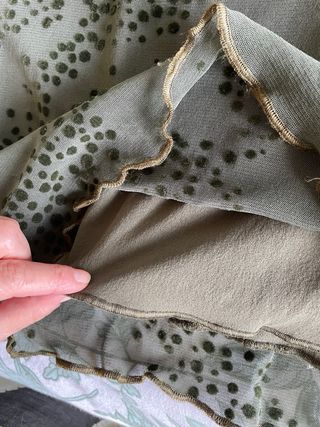 Falda midi gasa topitos verde s/m