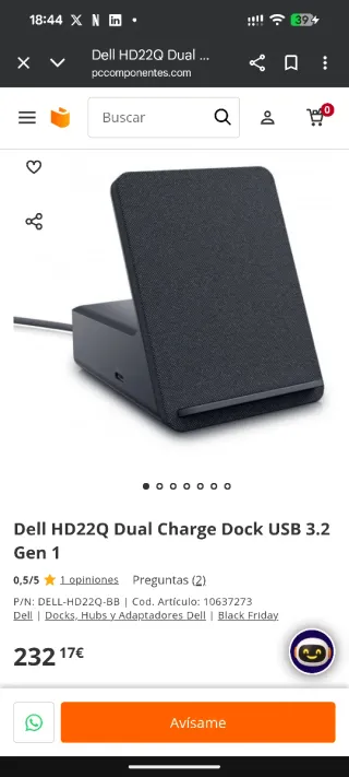 Dell HD22Q Dual Charge Dock USB 3.2 Gen 1