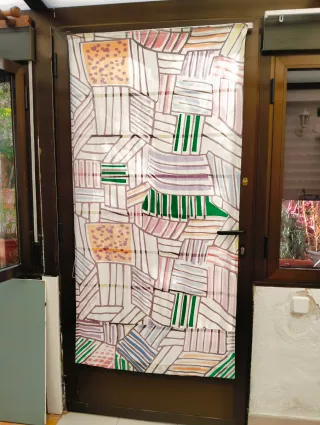 Puerta aluminio bronce cristal climalit abatible