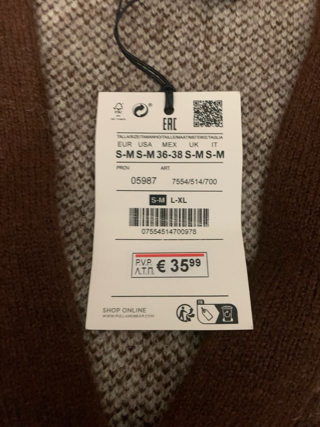 Jersey Pull&Bear estampado marrón y blanco