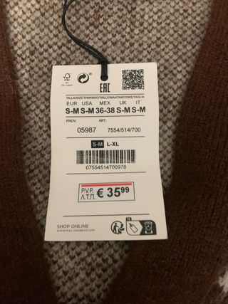 Jersey Pull&Bear estampado marrón y blanco