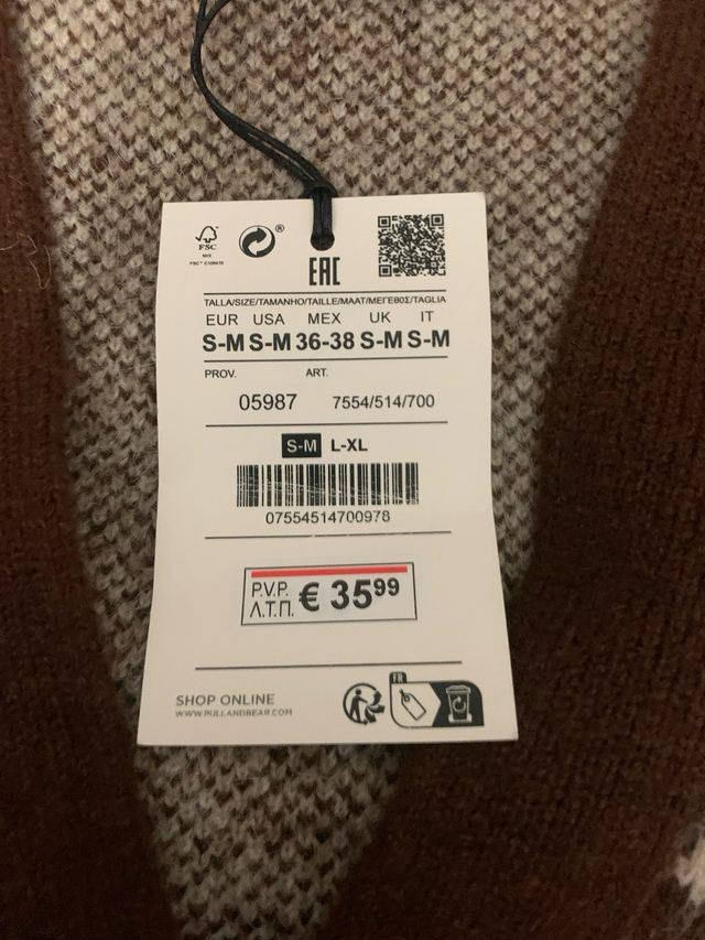 Jersey Pull&Bear estampado marrón y blanco