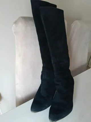 Botas altas piel mujer negras vintage Talla 39