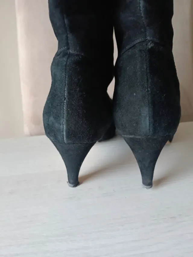 Botas altas piel mujer negras vintage Talla 39